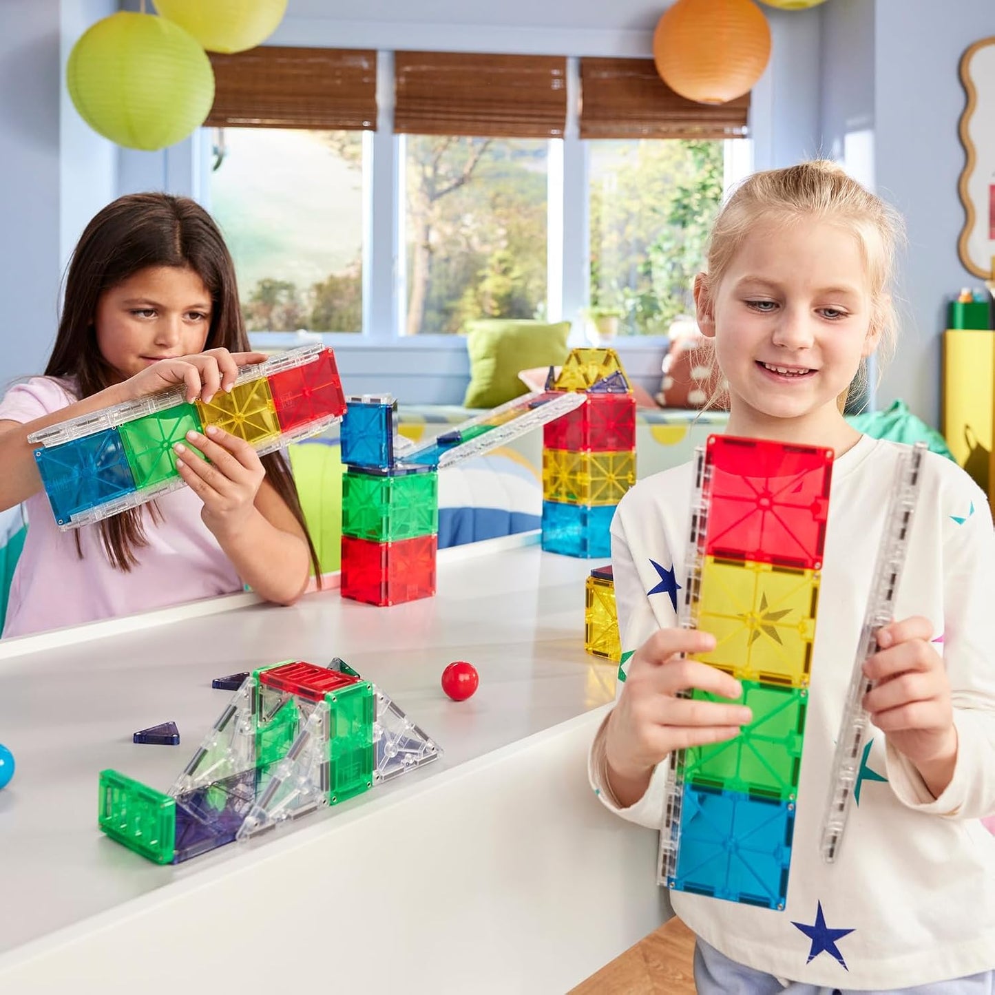 Magna-Tiles Rail Racers 33-Piece Magnetic Construction Set, The Original Magnetic Building Brand