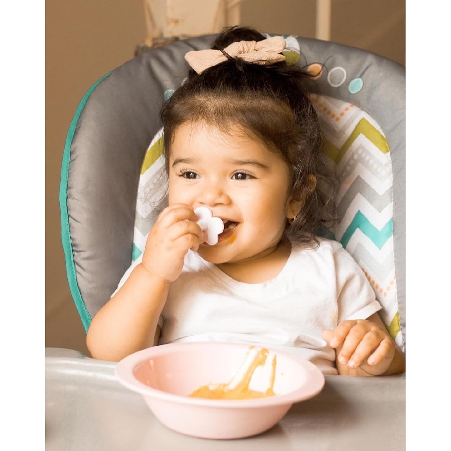 Grabease Baby Feeding Utensils - Anti-Choke Collar & Toddler Fork for Ages 1-3 - Easy-Grip Curved Handle Infant Spoon - Dishwasher-Safe Convenience & Baby Cutlery - Teal