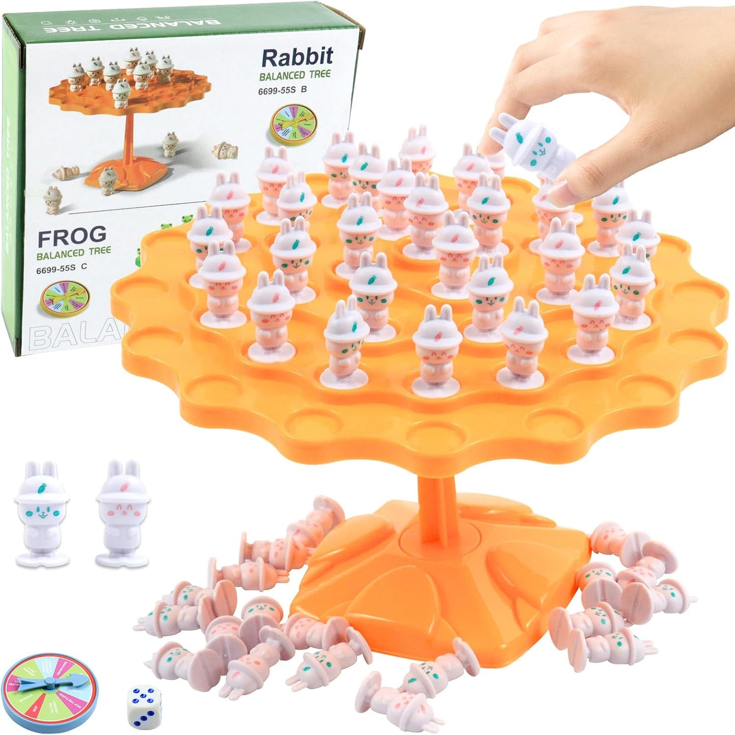 kykake Frog Balance Game Toys,Balance Game Tree Two-Player Parent-Child Interactive Family Tabletop Puzzle Montessori Toy,Frogs Board for Kids and Adults (Frog)