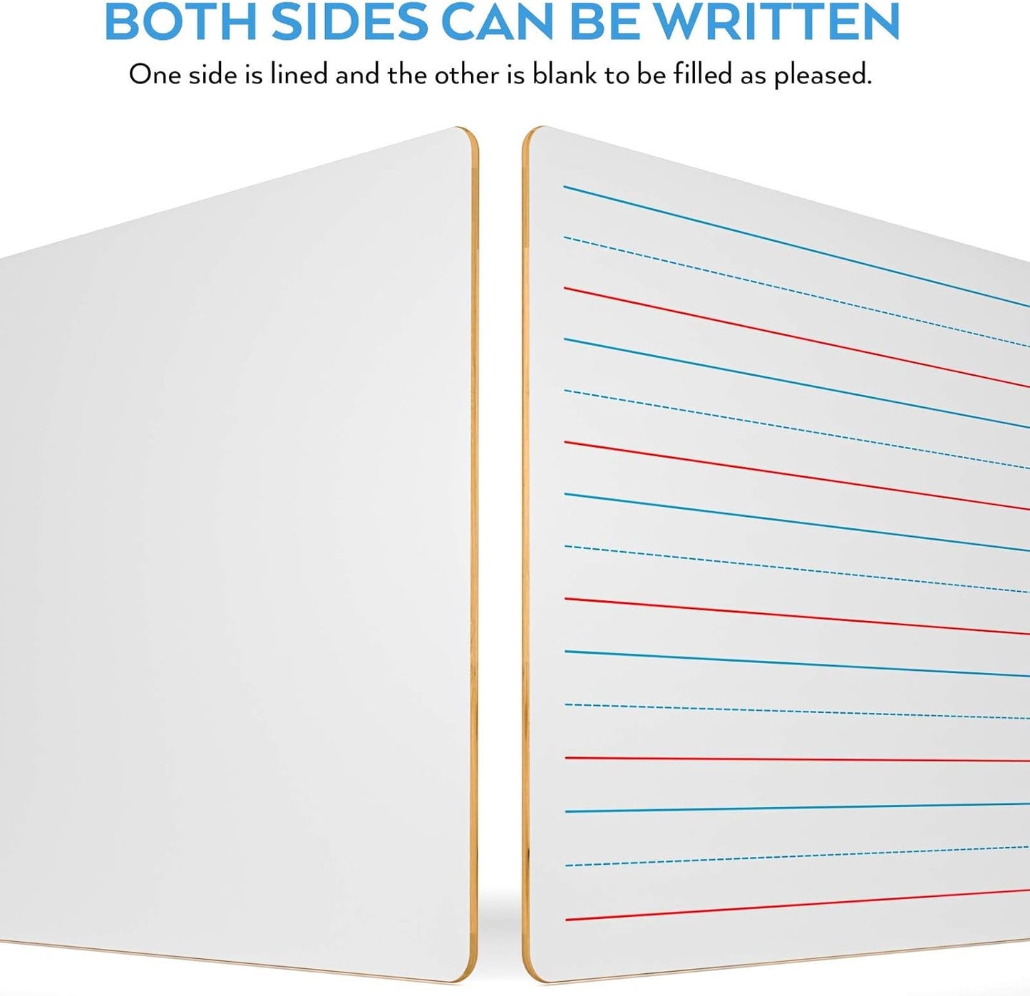 Nicpro Dry Erase Board with Lines 12 x 16 in, 2 Pack Kid Double Sided Lined White Board Dry Erase with 8 Pens, 2 Eraser, Small Learning Whiteboards for Kids, Students, Homeschool Essentials Supplies