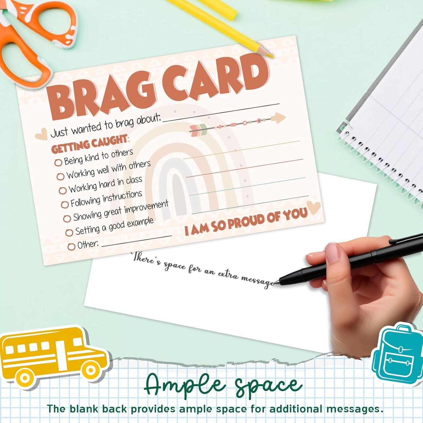LOVEDMORE Video Game Theme Positive Brag Card, Teacher Mail for Elementary Classroom Must Have Rewards to Students, Elementary Teacher Supplies