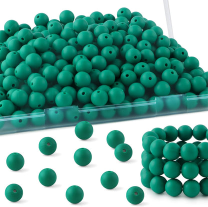 65Pcs 19mm Silicone Beads for Keychain Making Bracelet Necklace, Bulk Round Silicone Beads for Pens（Christmas Green） - Colors B