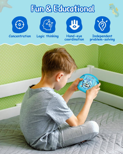 Rotating Puzzle for Kids 3 4 5 6 7 8 Year Old, 4 Puzzles in 1, Toddlers Travel, Car, Airplane, Road Trip Activities, Fine Motor Skills, Fidget, Gift for Boys & Girls Ages 3+ (Dinosaur)