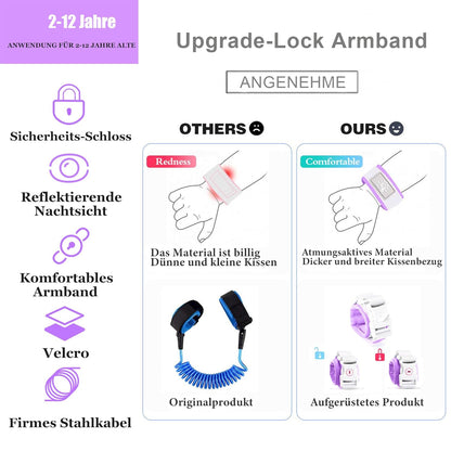 Toddler Harness Walking Leash- Child Anti Lost Wrist Link - Child Safety Harness - Upgrade with Reflective(6.5ft) - for Boys and Girls,Not Easy to Open Without Key (Light Pink)