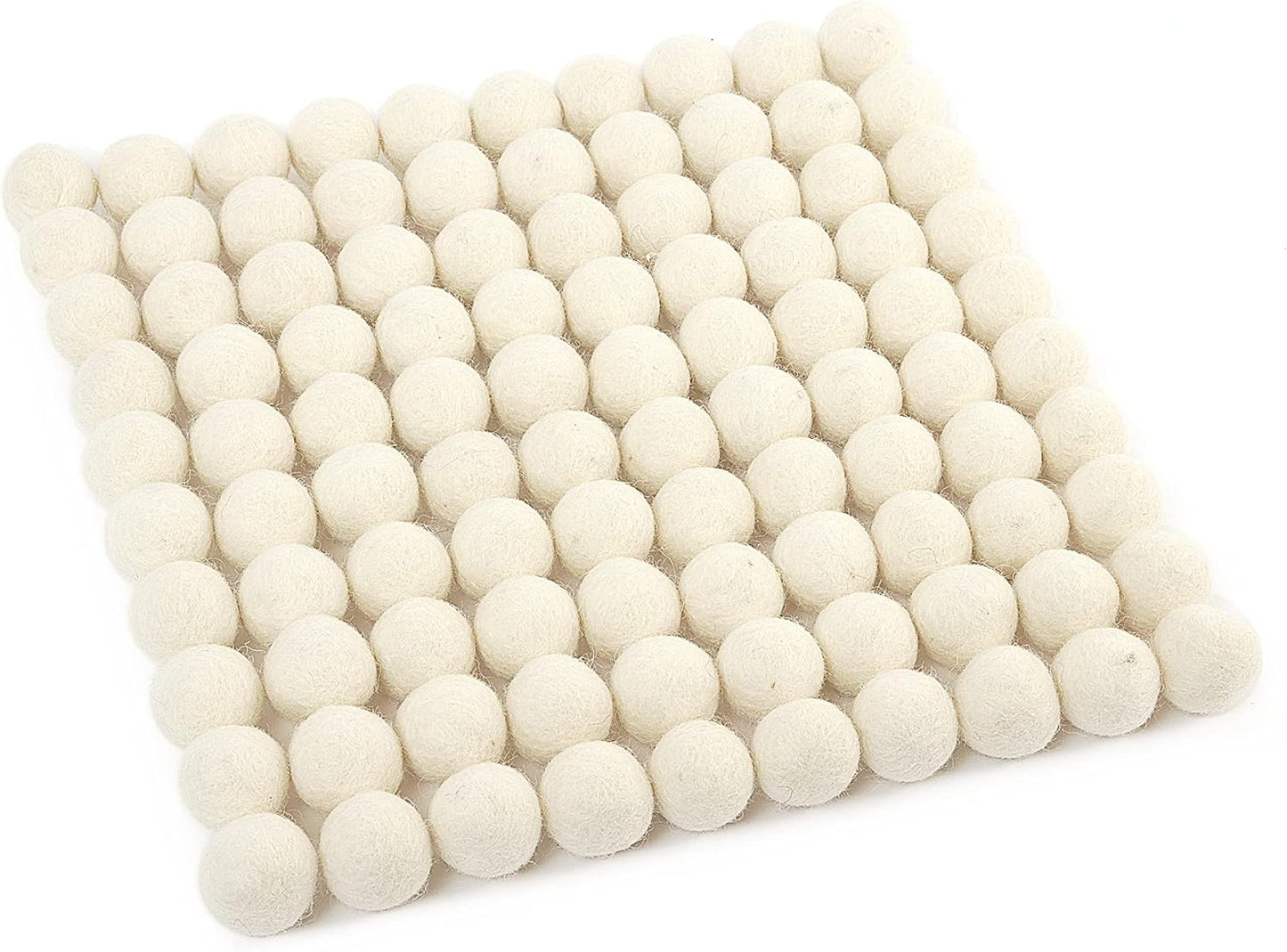 Glaciart One Wool Felt Balls, Felt Ball (240 Pieces) 2.5 Centimeters - 1 Inch, Handmade Felted Pure White Color - Bulk Small Puff for Felting and Garland
