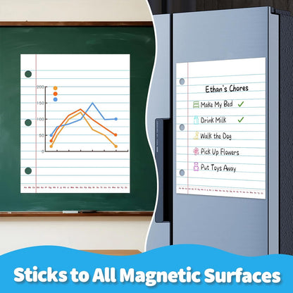 Giant Magnetic Notebook Paper,Dry Erase Handwriting Lined White Board Paper Teaching Supplies Chart Paper for Teacher Essentials Homeschool Elementary Classroom Must Haves, 21.7”x 17"