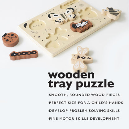 Wee Gallery Wooden Puzzles for Toddlers 1-3 – Count to Ten Ladybugs Toddler Puzzle, Puzzles for 1 Year Old & Up, Wooden Toddler Puzzle for Fine Motor Skills & Early Number Learning