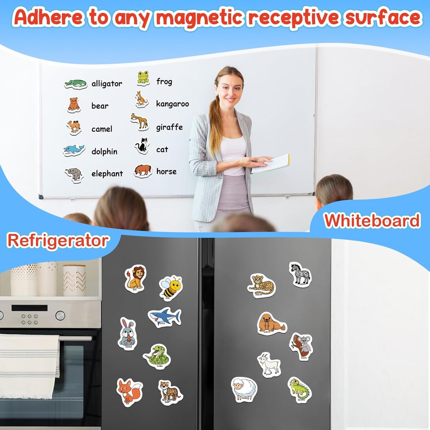 Kasfalci CVCC & CCVC Word Games, 50 Magnetic Foam Objects Fridge Magnets for Kids, Speech Therapy Toys for Toddler, Learn to Read Spelling Reading Learning Phonics for Preschool Kindergarten Classroom