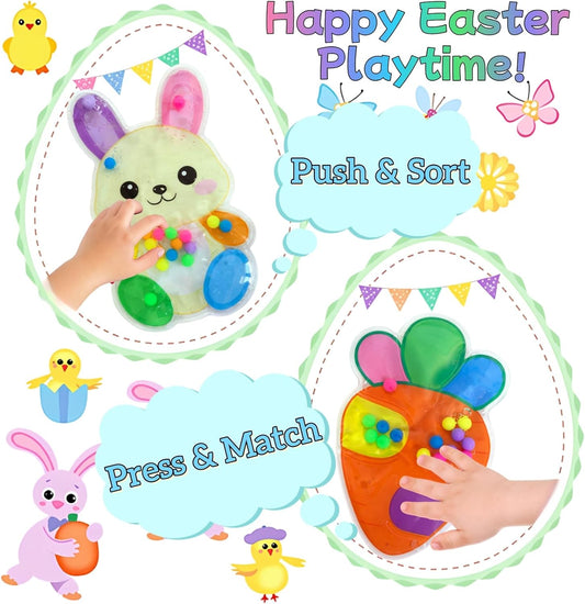 2 Pack Easter Color Sorting Sensory Toys for Toddler Easter Basket Stuffers, Fine Motor Travel Essential Montessori Autism Fidget Toys for Kid 3 4 5 Years