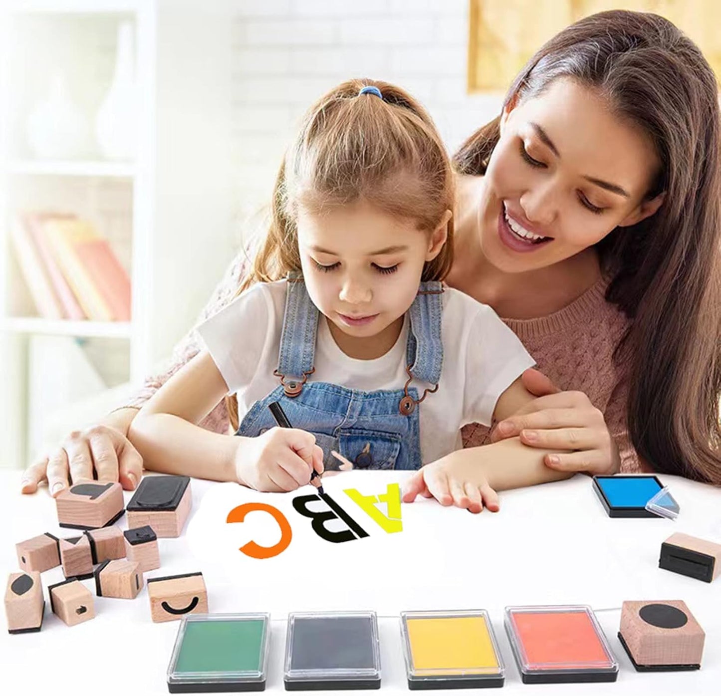 42Pcs Letter Stencils 3 inch, Symbol Numbers Craft Stencils, Reusable Alphabet Templates Interlocking Stencil Kit for Painting on Wood, Wall, Fabric, Rock, Chalkboard, Canvas, Sign, DIY Art Projects
