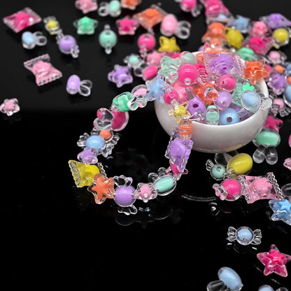 200g+ Candy Bulk Assorted Cute Kandi Beads for Jewelry Making, Bracelet Making Kit, Craft Supplies Charm Beads(Mixed II)
