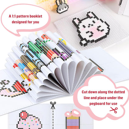 QUEFE 5200pcs Fuse Beads Kit for Boys and Girls, 24 Colors 5mm Melting Beads Set Including Pegboards, Ironing Paper, Tweezers, Colorful Hooks for Birthday and Christmas Gift