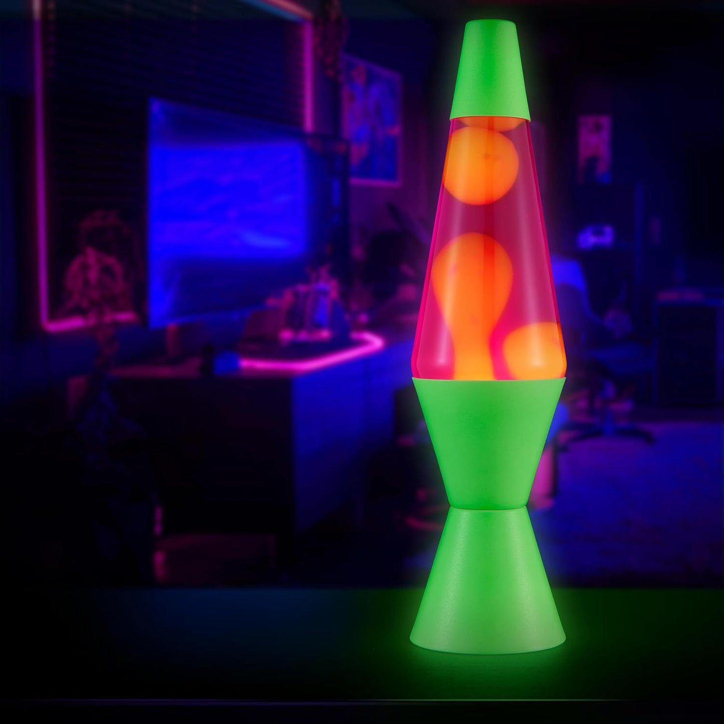 The Original Lava® Lamp - 14.5" Techno Chrome - Classic Liquid Motion Lamp - Pink Lava and Blue Liquid - Item #2097 (Amazon Exclusive)