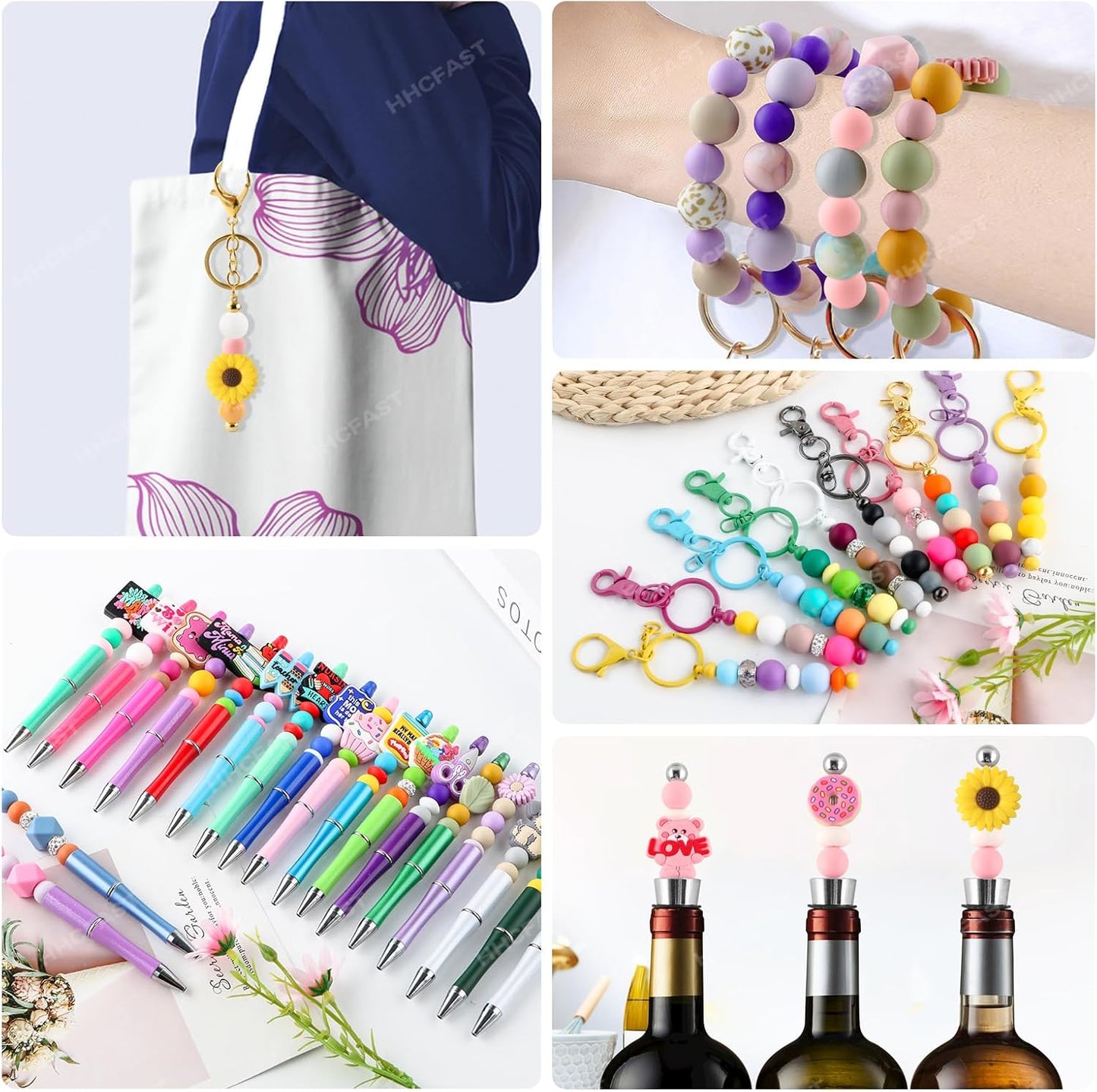 65Pcs 19mm Silicone Beads for Keychain Making Bracelet Necklace, Bulk Round Silicone Beads for Pens（Christmas Green） - Colors A