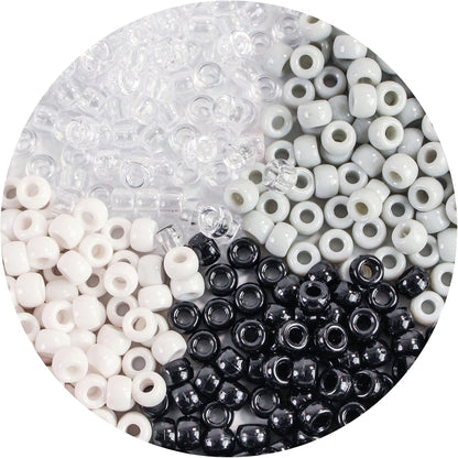 2000 Pcs Multi-Colored Glitter Pony Beads, 6x9mm, Round, Acrylic, Loose Beads, Perfect for Bracelets, Jewelry Making, Crafts