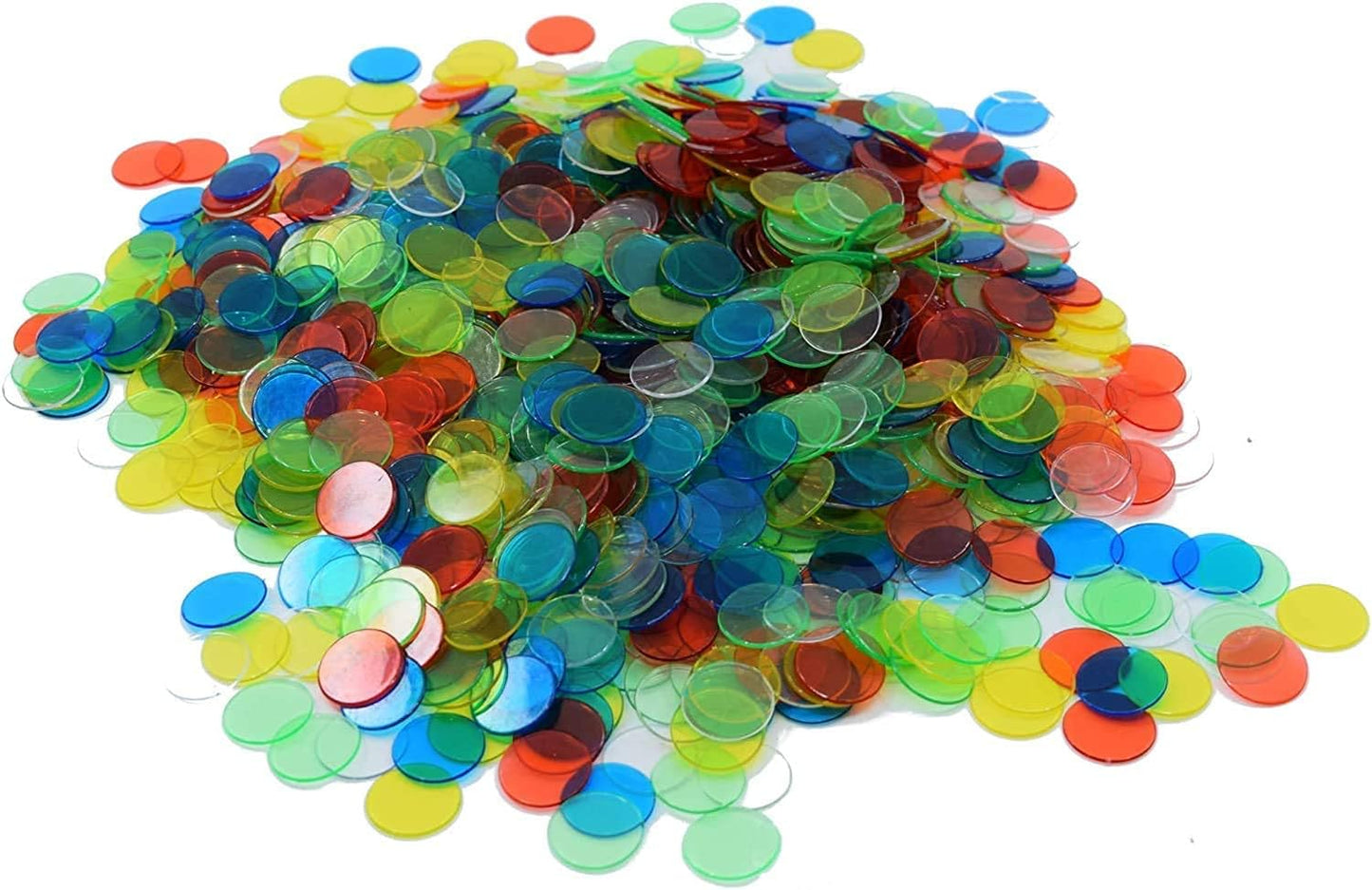 Regal Bingo Plastic Bingo Chips 1000 Pcs - Clear Transparent Counters Game Chips Set for Board Game - Fun Family Bingo Night - 3/4 Inch Yellow Color