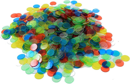 Regal Bingo Plastic Bingo Chips 1000 Pcs - Clear Transparent Counters Game Chips Set for Board Game - Fun Family Bingo Night - 3/4 Inch Yellow Color
