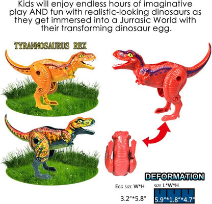 4 Pack Different Hatching Eggs Dinosaur Toys for 3+ Year Old Kids,Magic Egg that Hatch Dinosaurs Toy for Boy Girl Dino Fans,Deformation T-rex,Pterosaurs,Brachiosaurus,Triceratops(Random Color)