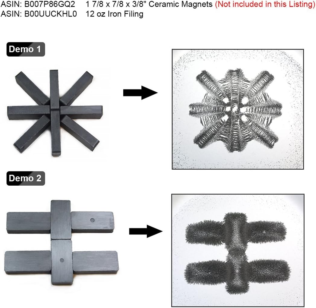 12 oz Fine Iron Filings Magnetic Iron Powder for Magnet Education and School Projects - Discover The World of Magnetics & See Magnetic Lines of This Unseen Force & More (One Pack)