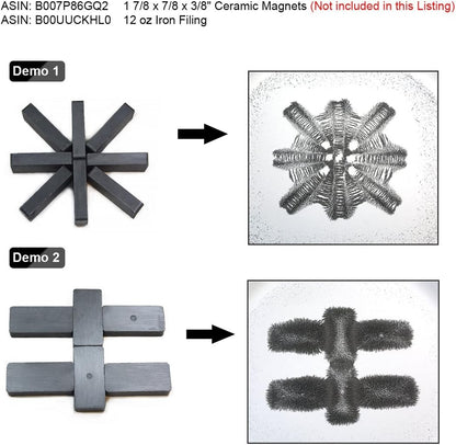 12 oz Fine Iron Filings Magnetic Iron Powder for Magnet Education and School Projects - Discover The World of Magnetics & See Magnetic Lines of This Unseen Force & More (One Pack)