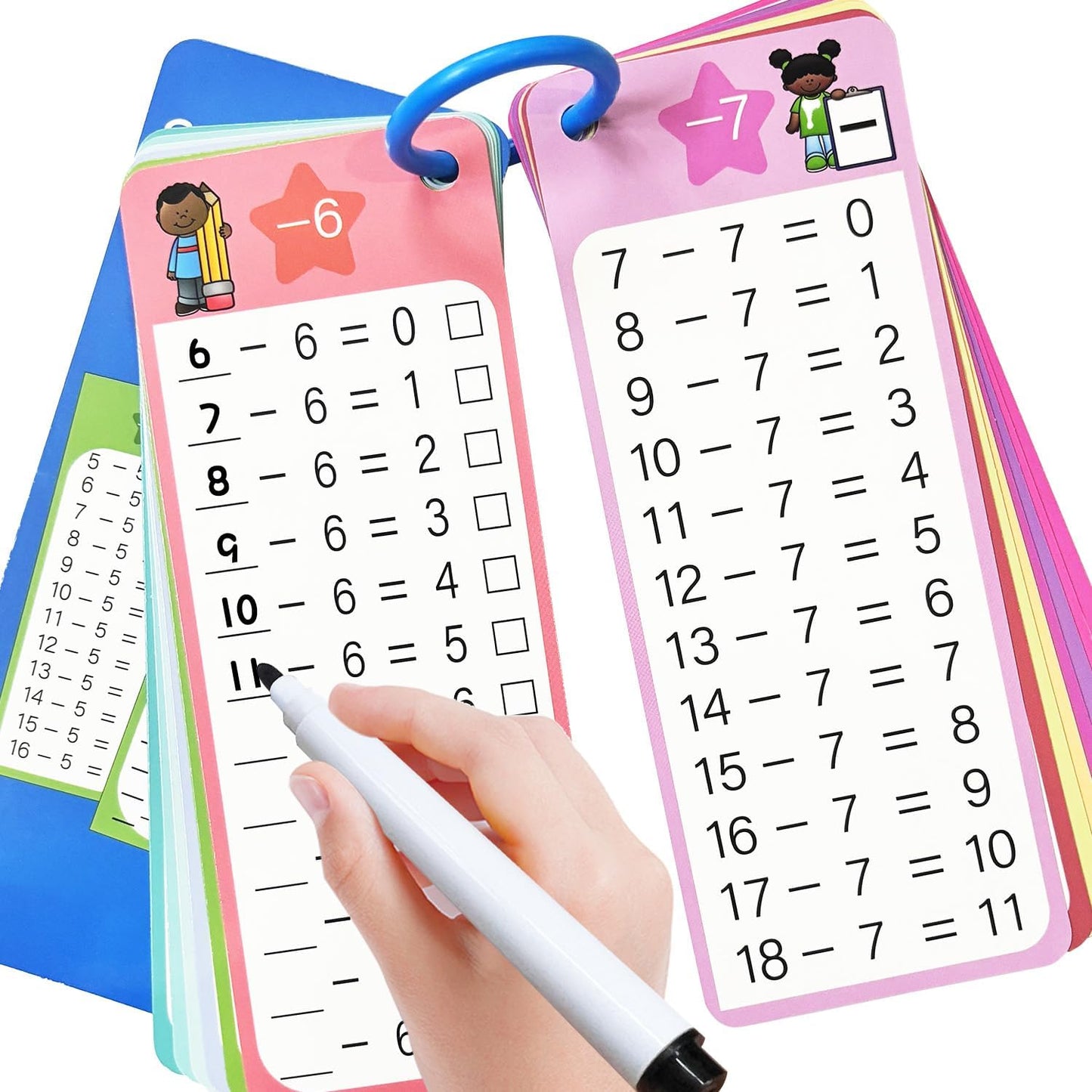 Multiplication Flash Cards 0-12, 15PCS Times Table Flash Cards Chart, with Dry Erase Markers Sorting Ring, 1st, 2nd, 3rd Grades Educational Math Multiplication Game for Kids Classroom Home