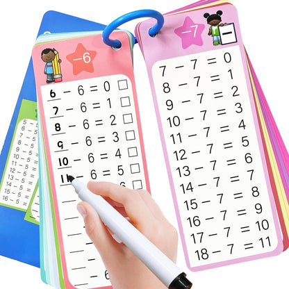 Multiplication Flash Cards 0-12, 15PCS Times Table Flash Cards Chart, with Dry Erase Markers Sorting Ring, 1st, 2nd, 3rd Grades Educational Math Multiplication Game for Kids Classroom Home