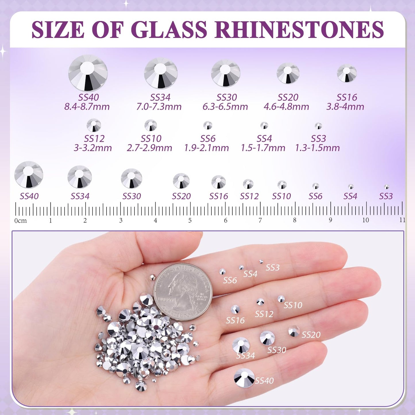 5000PCS SS6/2mm Glass Crystal Rhinestones (Clear), Bedazzling Flatback Rhinestones for Crafting DIY Crafts Nail Art Makeup Decoration, Gems Diamond Charms for Tumbler Shoes Clothing Mug