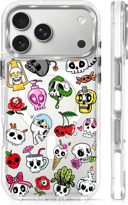 for iPhone 17 Pro Max Case [Compatible with Magsafe],Girls Women Clear Magnetic Case Silicone Shockproof Protective Cover with Pattern Colorful Motivational Letters