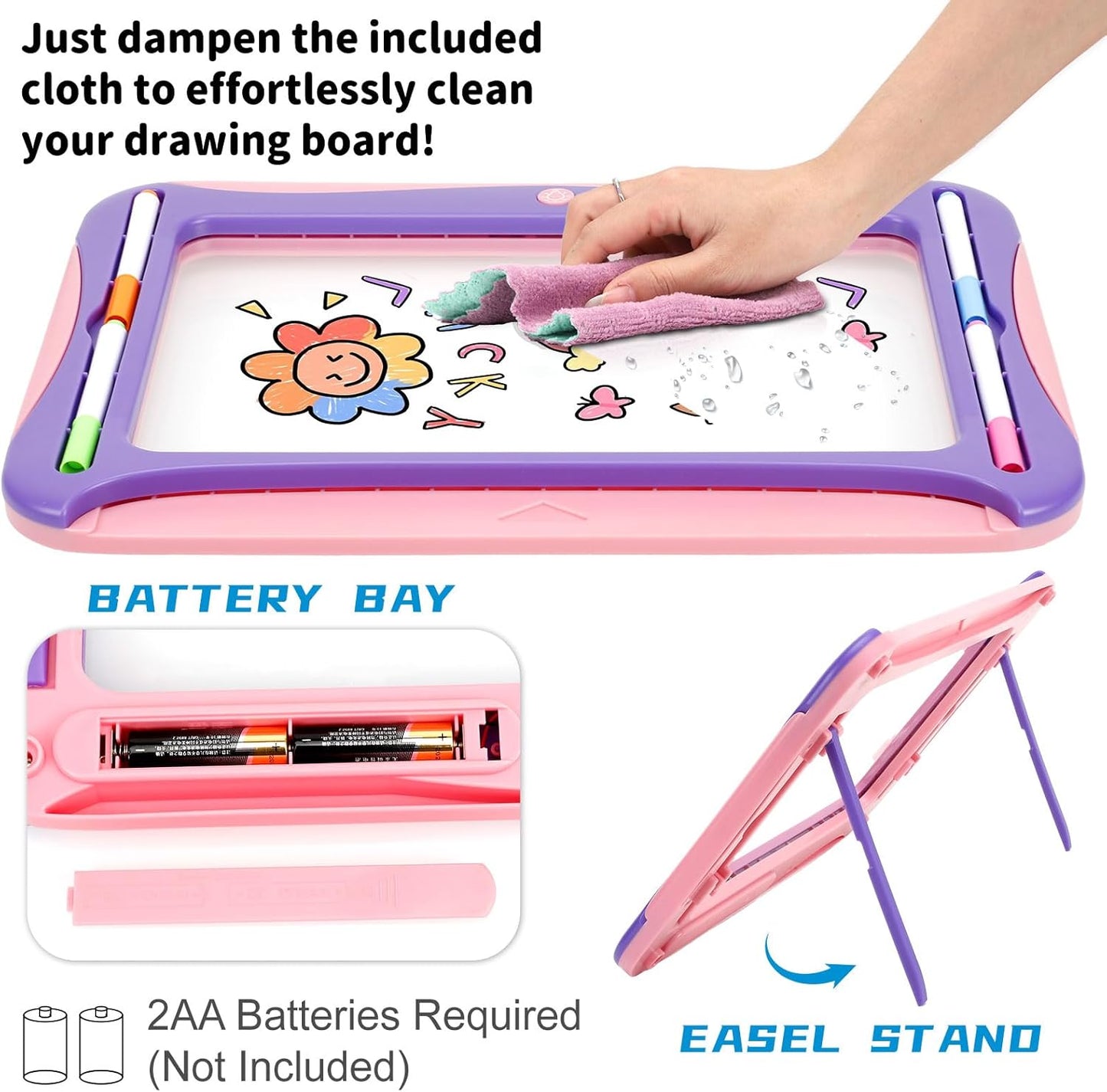 YUBALEER Magic LED Drawing Board for Kids, Toys for Boys Ages 5-7, Light Up Tracing Pad with 9 Double-Sided Cards, 6 Washable Pens, Glow Up Toys for Kids 4-6 Year Old Christmas Birthday Gifts