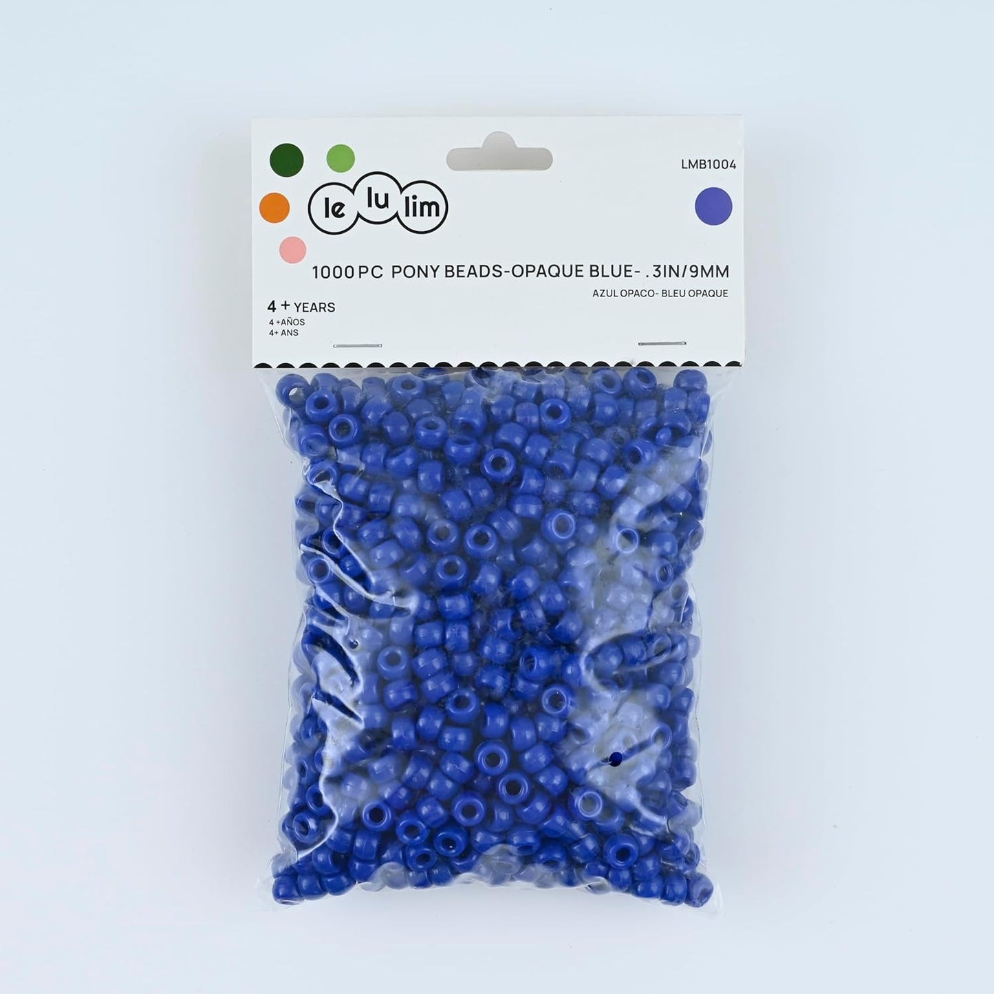 lelulim™ 1000 PC Pony Beads Opaque Black 3IN / 9mm Diameter. (Black)
