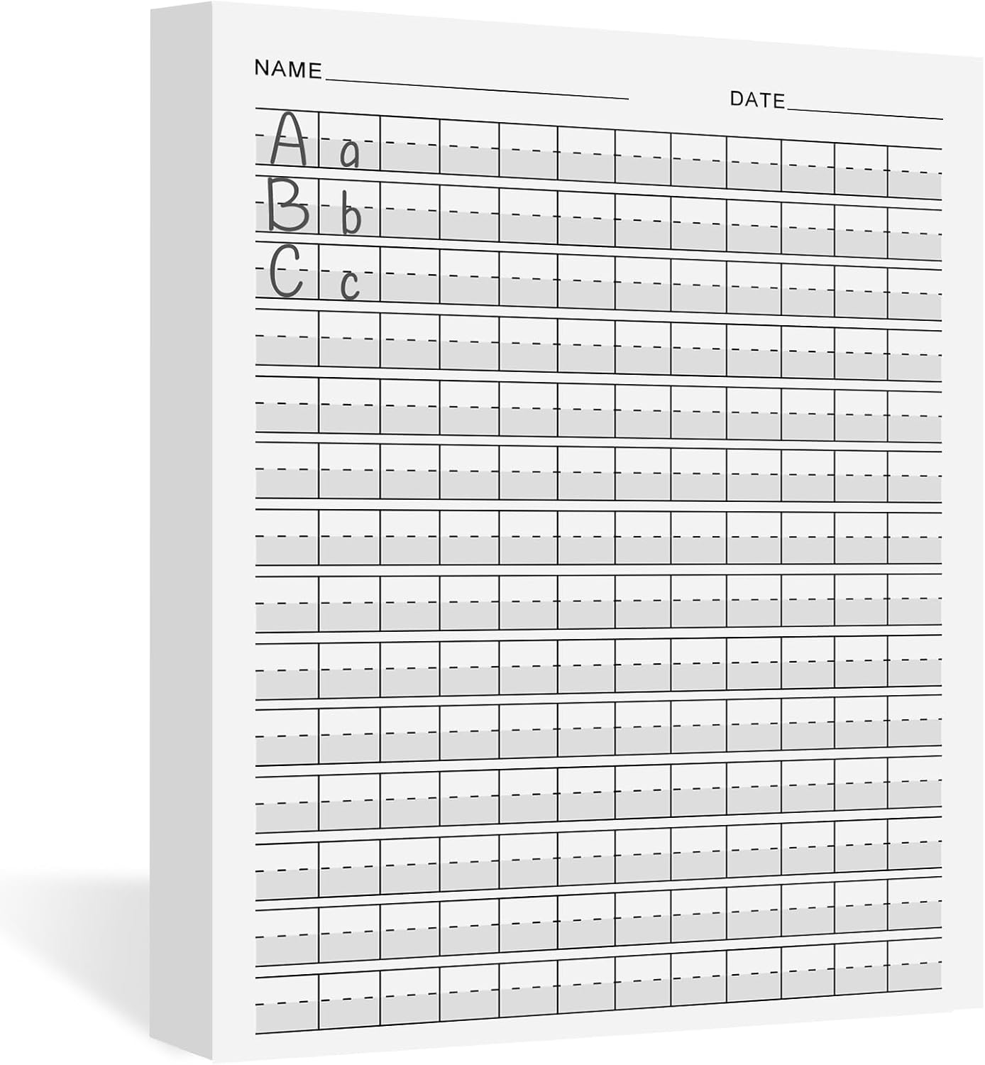Eaasty 100 Sheets Write Beginner Paper Level 1 Paper Handwriting Practice Paper for Kids Practice Writing Paper with Lines and Gray Highlighted for Proper Letter Positioning,8.5" x 11"