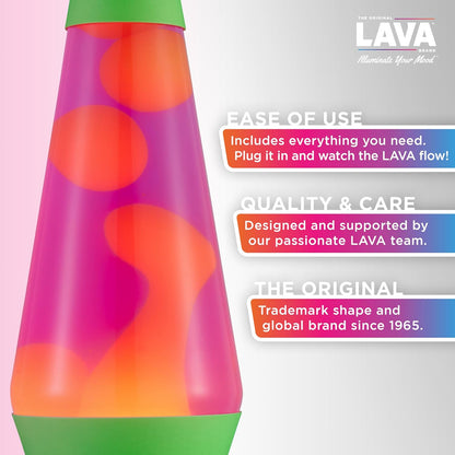 The Original Lava® Lamp - 14.5" Techno Chrome - Classic Liquid Motion Lamp - Pink Lava and Blue Liquid - Item #2097 (Amazon Exclusive)