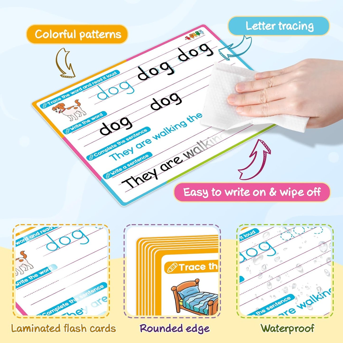CVC Word Games Sentence Building for Kids, Sight Words Flash Cards Phonics Games Learn to Write Workbooks, Preschool Kindergarten Learning Activities Classroom Must Haves Homeschool Supplies