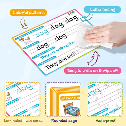 CVC Word Games Sentence Building for Kids, Sight Words Flash Cards Phonics Games Learn to Write Workbooks, Preschool Kindergarten Learning Activities Classroom Must Haves Homeschool Supplies