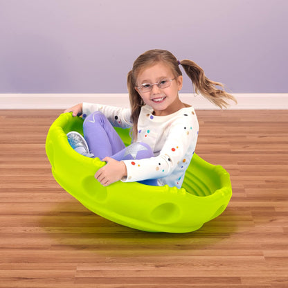 Simplay3 Two Sided Rock Around Wobble Disk and Climbing Dome for Toddlers and Kids - Rocking and Climbing - Indoor/Outdoor - Yellow/Green, Made in USA (1 Pack)