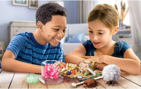 4M - STEAM Earth Science - Educational Science Kits for Kids Ages 5+ with 5 Experiments: Volcano Eruption, Excavate Crystals, Crystal Growing, & More - Hands-On Geology STEM Learning Science for Kids