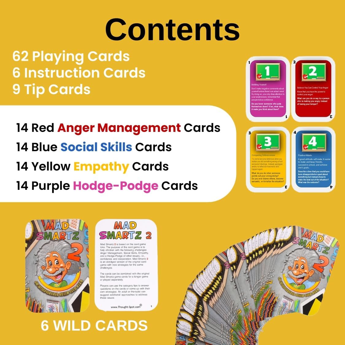 Thought-Spot Mad Smartz Anger Management & Social Skills Game for Kids & Teens | Impulse Control & CBT Tool for Emotional Regulation | for Home, School, or Therapy | Autism & ADHD Must-Have