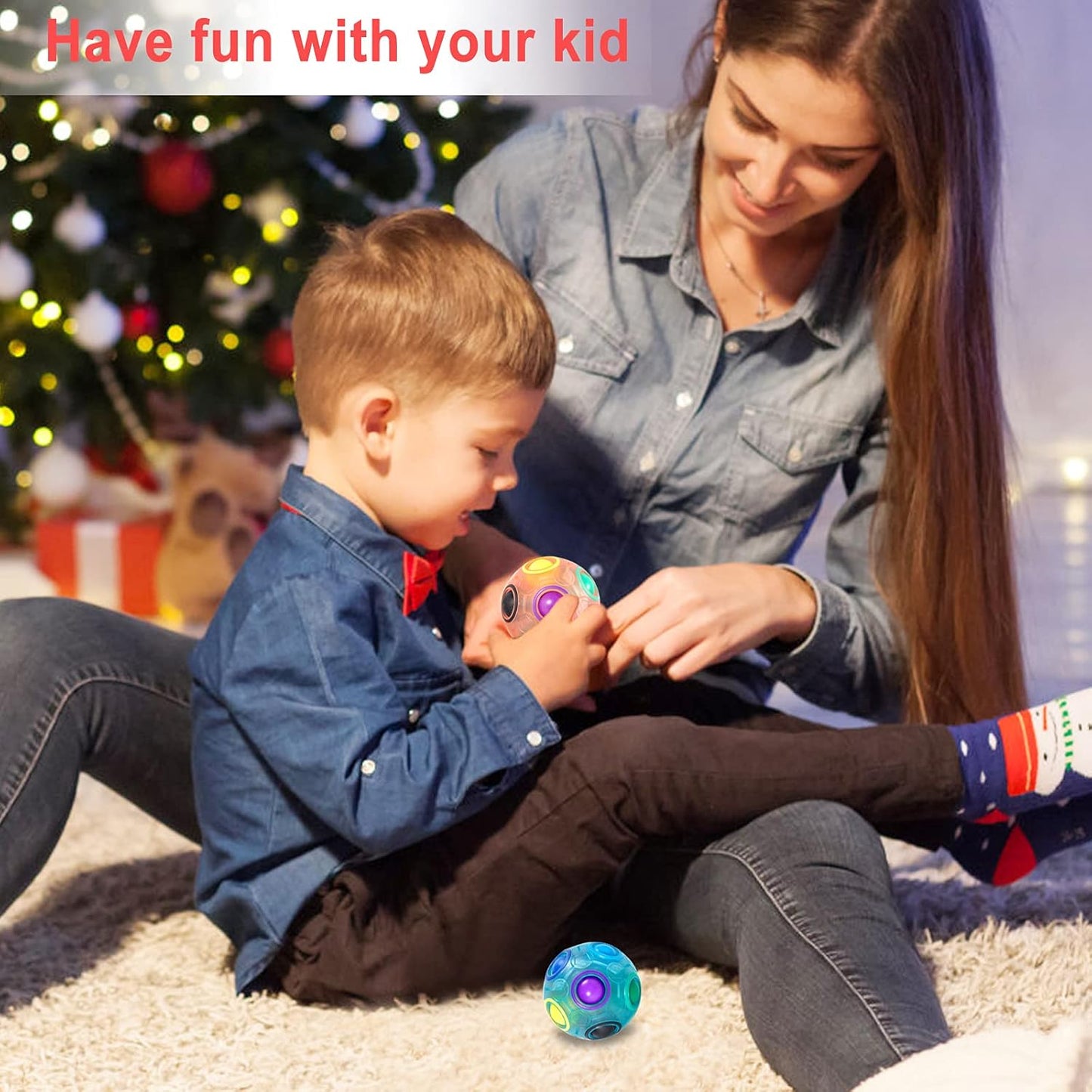 Vdealen Magic Rainbow Puzzle Ball, Fidget Ball Puzzle Brain Teaser Fidget Toy for Boys & Girls- Birthday Party Valentines Easter Christmas Stocking Stuffers for Kids Teen & Adults-2 Pack