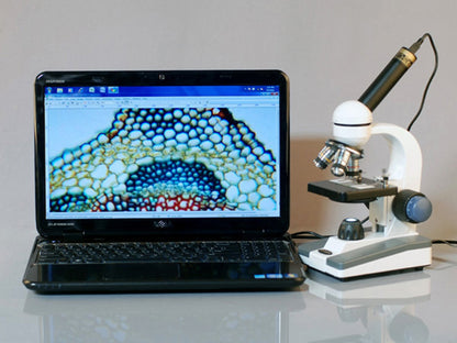 AmScope M150C / M150C-I 40X-1000X All-Metal Optical Glass Lenses Cordless LED Student Biological Compound Microscope