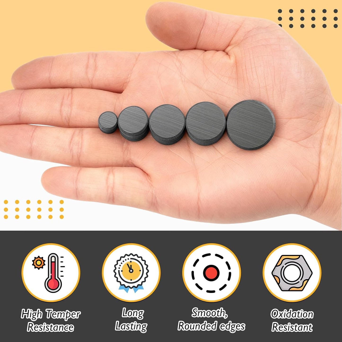 FINDMAG 20Pcs Magnets for Crafts with Adhesive Backing, Round Ferrite Craft Magnet with Adhesive Backing, Flat Ceramic Circle Magnets for STEM Classroom Experiments, Science Kits - 0.71" D X 0.12" H