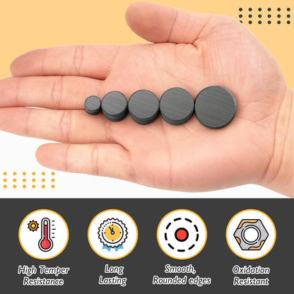 FINDMAG 20Pcs Magnets for Crafts with Adhesive Backing, Round Ferrite Craft Magnet with Adhesive Backing, Flat Ceramic Circle Magnets for STEM Classroom Experiments, Science Kits - 0.71" D X 0.12" H