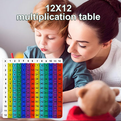 12x12 Multiplication Table Game Learning Mat,Math Educational Board Game,Interactive Times Table Game,STEM Math Skills Training for Ages 4-12,Sensory Multiplication Teaching Tool for Home and School