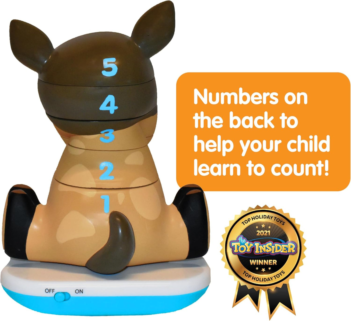 Stack-a-Roos Baby Giraffe by Salus Brands - Animal Stacking Toy, Educational Early Learning Toy for Infants Babies Toddlers, Age 12+ Months - Great Baby Gifts, STEM