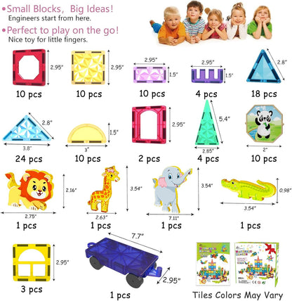 Jasonwell Magnetic Tiles Kids Magnetic Blocks 60PCS Building Sets 3D Magnet Toys Preschool Educational Construction STEM Toy Christmas Birthday Gifts for Toddlers Boys Girls 3 4 5 6 7 8 9 + Year Old