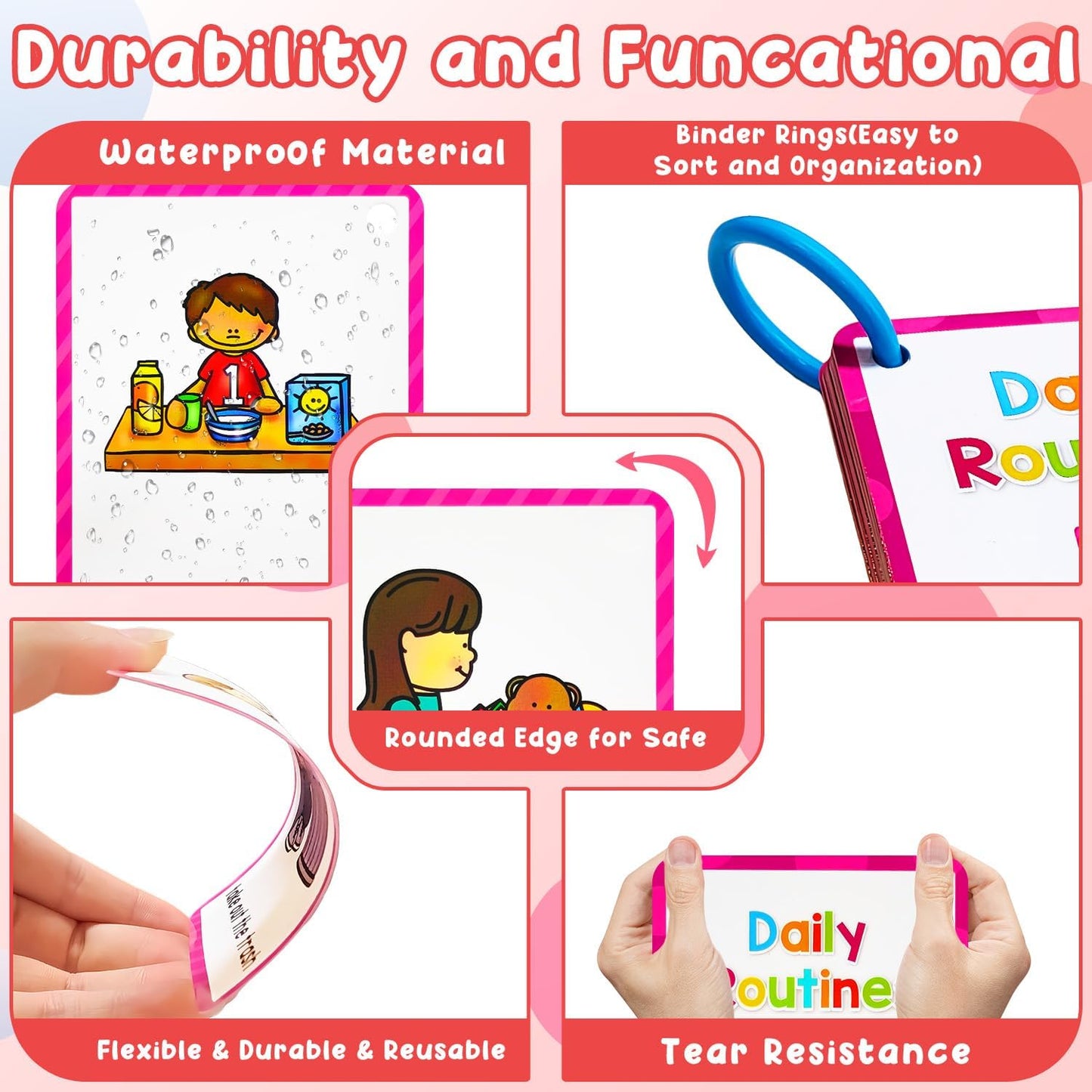 Learning Flashcards Number, 28 Different Number Educational Cards, Social Learning Card for Kids