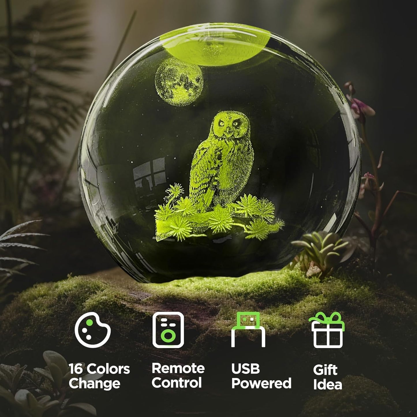 3D Solar System Crystal Ball Night Light with 16 Color Wooden LED Base Upgraded 3.15 In Galaxy Planets Ball Lamp with Remote for Birthday Christmas, Astronomy Space Gifts for Boys Girls Kids