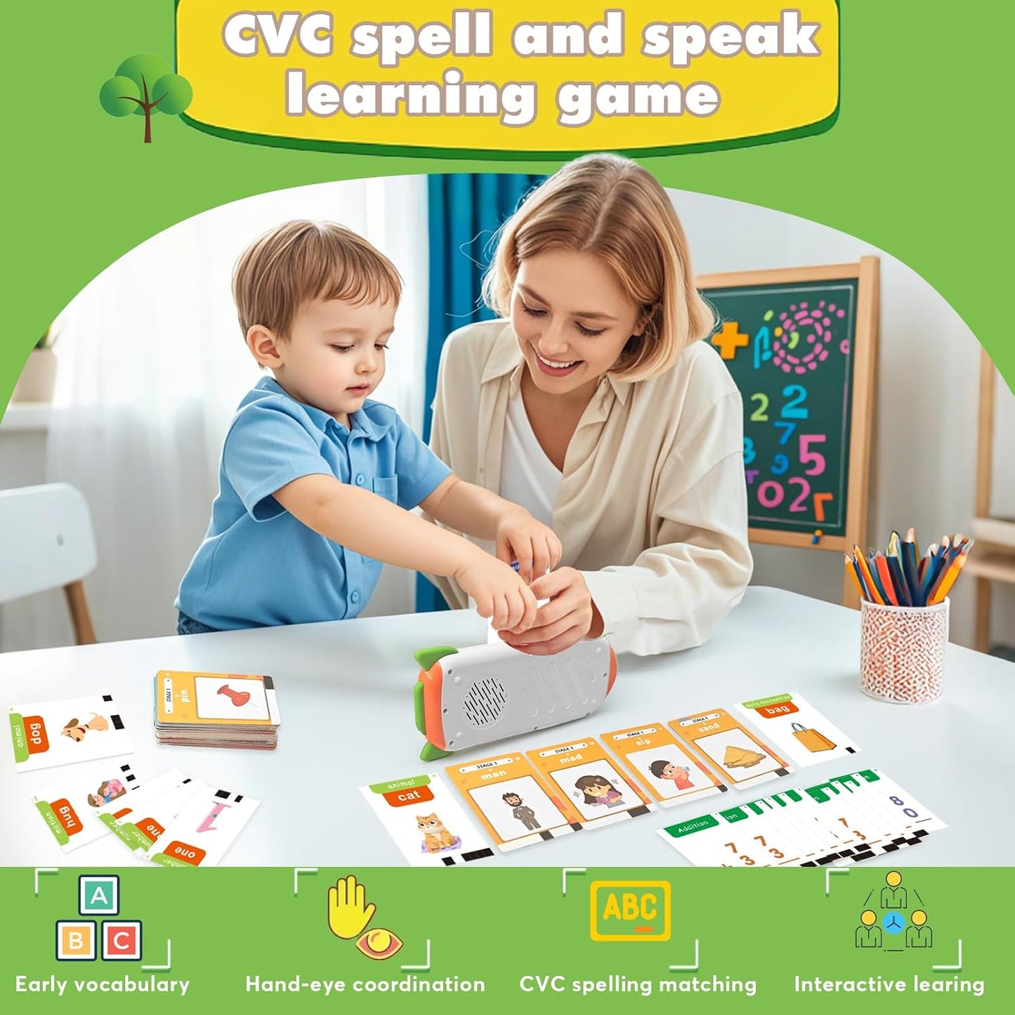 Talking Flash Cards for Toddlers 2-8,Montessori Toys for Autism,107 Sight Words,Alphabet CVC Learning Toy,Speak and Spell Phonics Games for Kindergarten,Educational Birthday Gift for Kids
