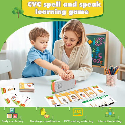 Talking Flash Cards for Toddlers 2-8,Montessori Toys for Autism,107 Sight Words,Alphabet CVC Learning Toy,Speak and Spell Phonics Games for Kindergarten,Educational Birthday Gift for Kids