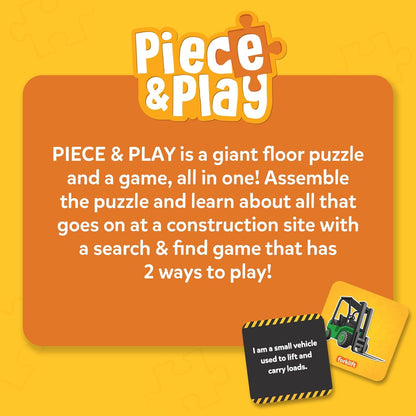 Skillmatics Floor Puzzle & Game - Piece & Play Construction Site, Jigsaw & Toddler Puzzles, Educational Toy, Gifts for Boys & Girls Ages 3, 4, 5, 6, 7 (48 Pieces, 2 x 3 feet)