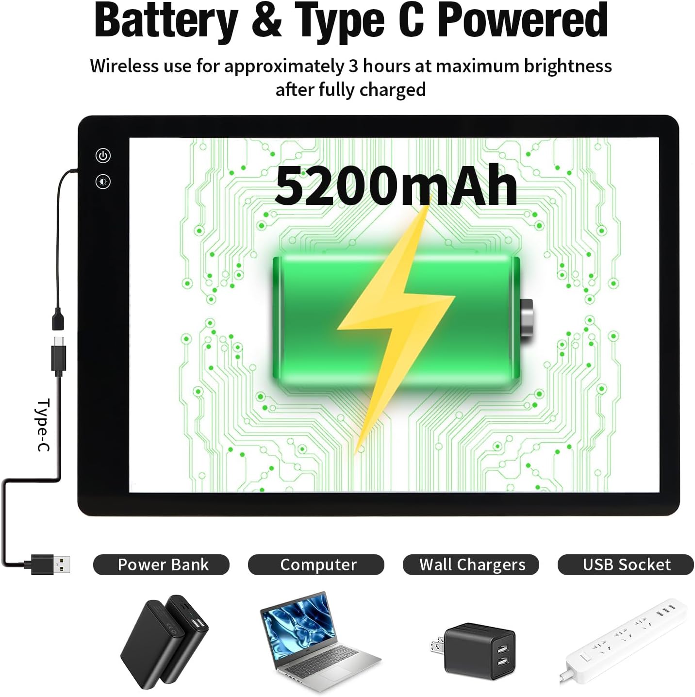 Rechargeable A3 Light Pad for Diamond Painting,Tracing Light Box with Stand and Clip,3 Colors Stepless Dimmable and 6 Levels of Brightness Light Board for Artists,Drawing,Sketching,Animation